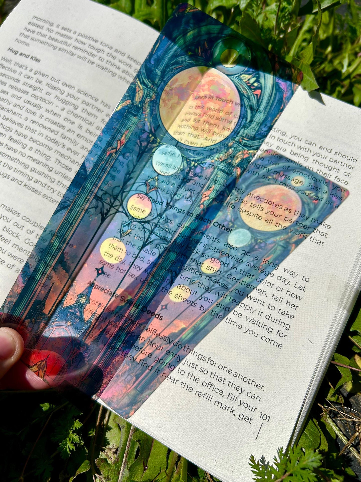 Moon Phases Surrounded Bookmark - Celestial Lunar Art, Mystical Moon Phase Design, Astrology Gift