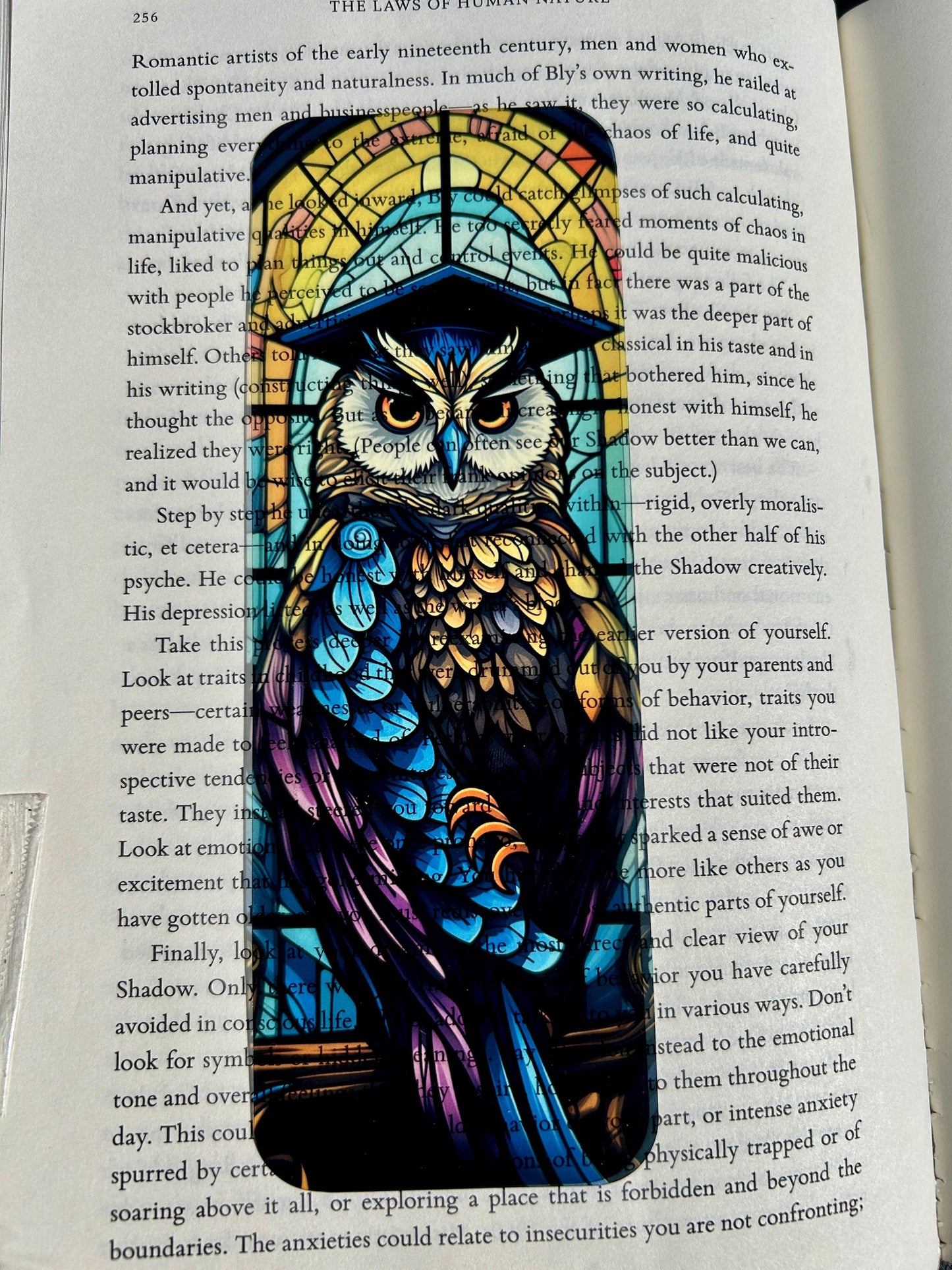 Graduation Owl Bookmark – Stained Glass Style Owl in Cap | Academic Gift Bookmark for Book Lovers & Graduates
