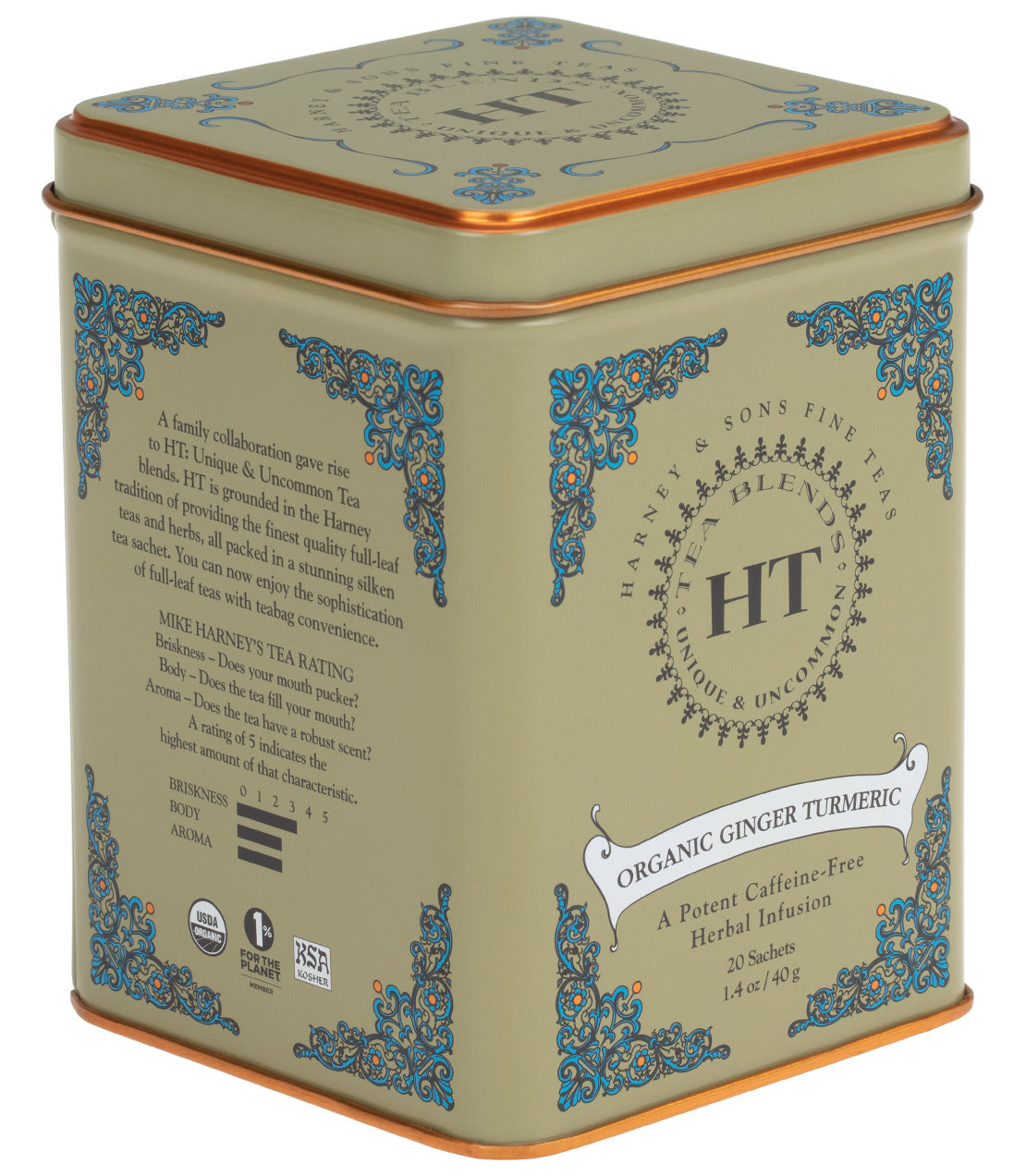Organic Ginger Turmeric HT Tin of 20 Sachets Sachets / Tin of 20 Sachets
