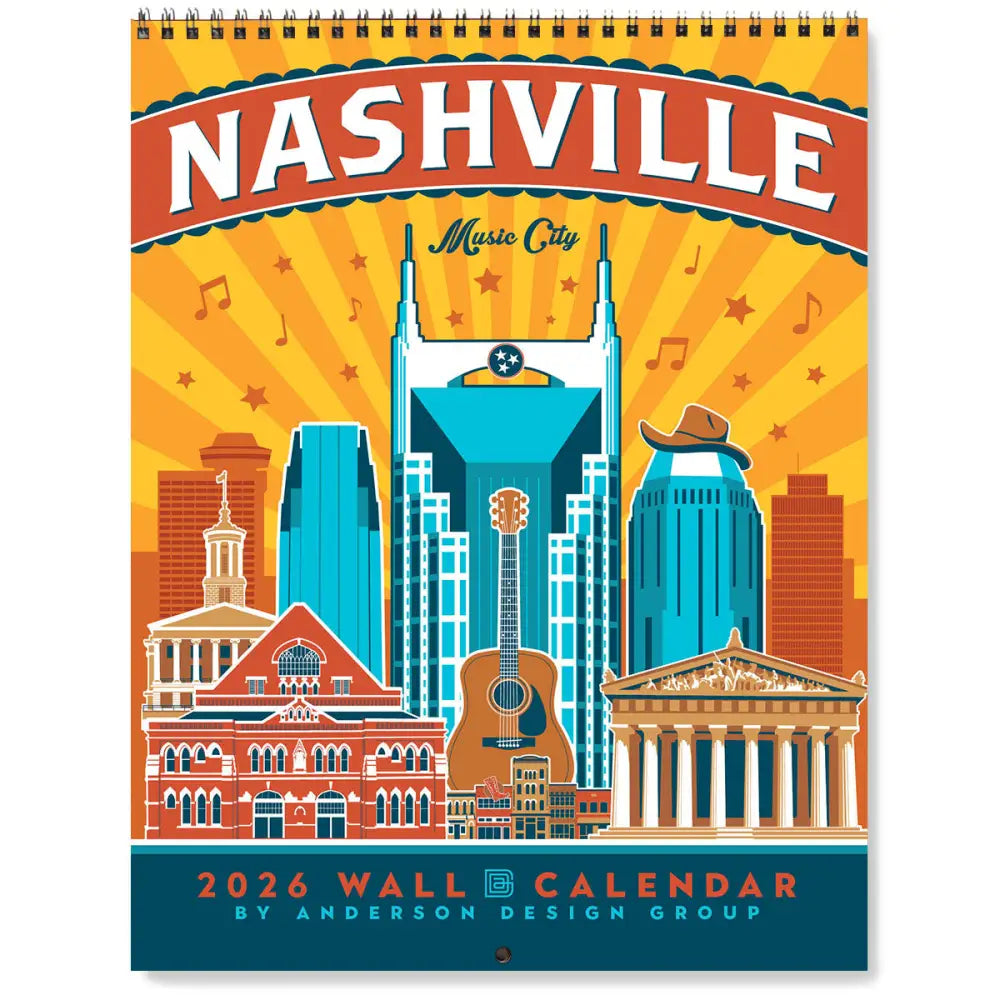 2026 Wall Calendar: Spirit of Nashville Books and Gifts