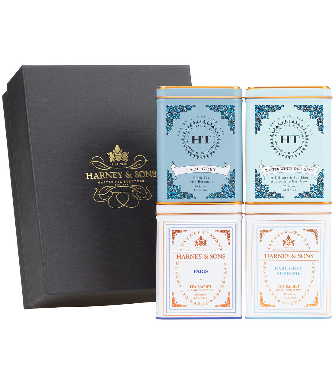 Earl Grey blanco de invierno, HT, lata de 20 sobres