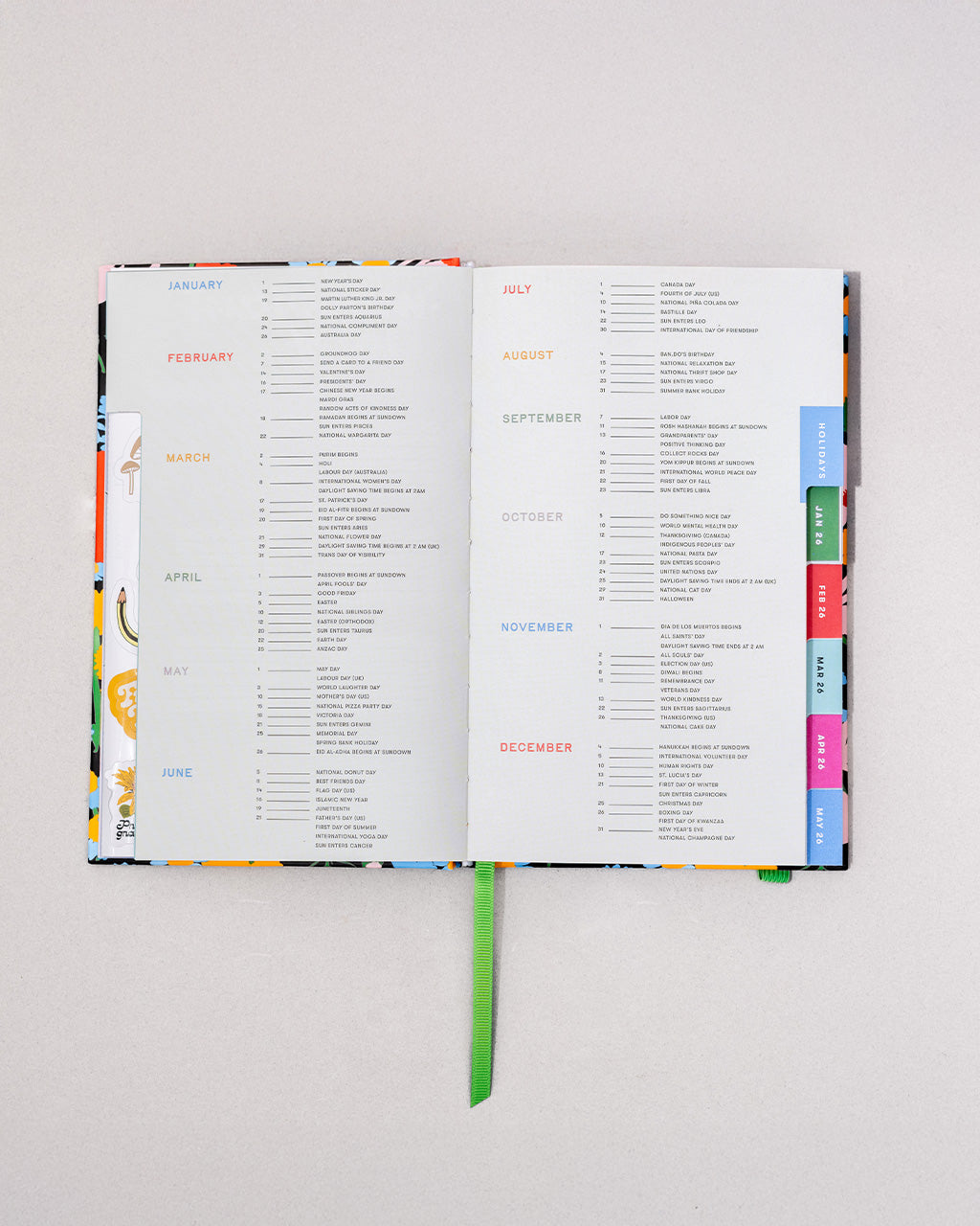 interior important date pages