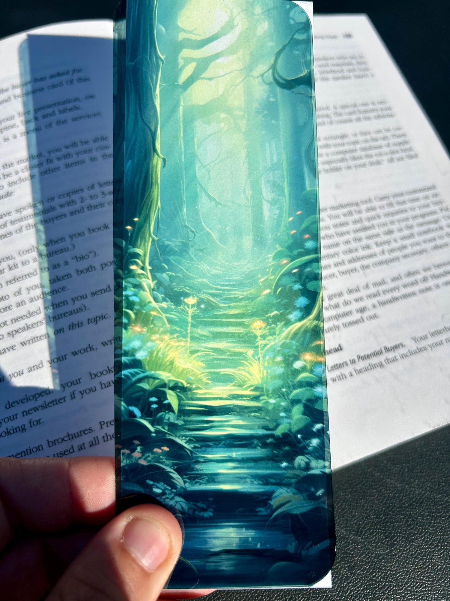 Misty Forest Path Bookmark with Soft Greens and Gentle Light – Dreamy Nature Art for Cozy Readers, Fantasy Fans, and Nature Lovers