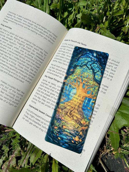 Fantasy Adventure Tree Bookmark – Enchanted Woodland Design, Mystical Tree of Life, Perfect Gift for Book Worms and Fantasy Enthusiasts