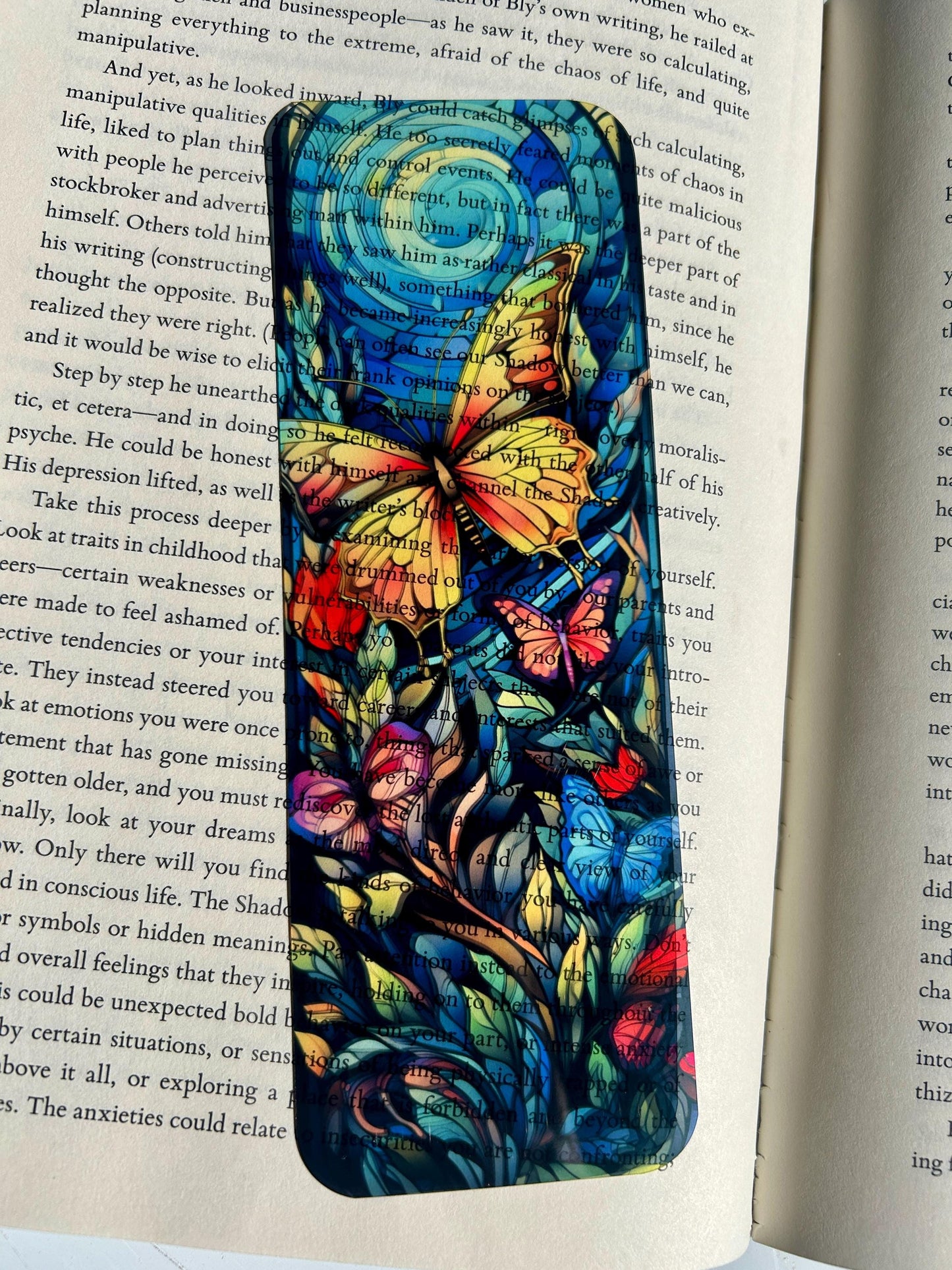 Rainbow Butterfly Bookmark – Stained Glass Style in Vivid Colors | Pride-Inspired Bookmark for Bold Book Lovers