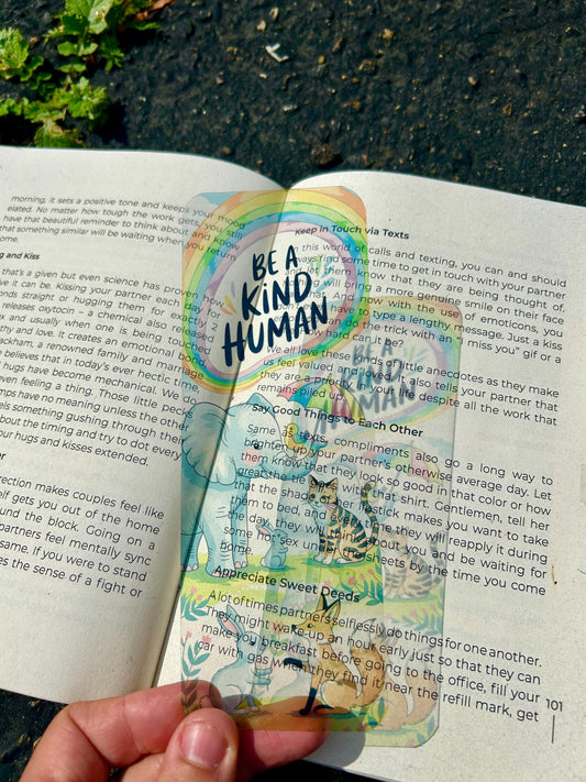 Be A Kind Human Bookmark – Inspirational Kids Reading Gift, Positive Quote for Children, Uplifting Book Accessory for Children