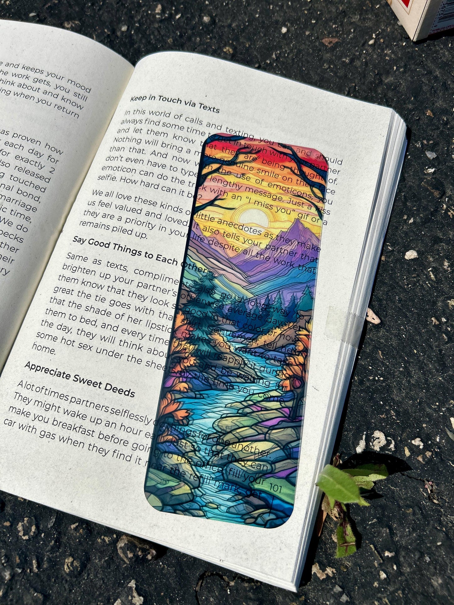 Sunset in Nature Bookmark – Tranquil Landscape Art, Serene Sunset Scene, Perfect Gift for Nature Lovers & Bookworms