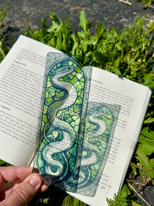 Cunning Serpent Bookmark – H. Potter Inspired, Slyth. House Art erin, Unique Gift for Potter heads & Book Lovers