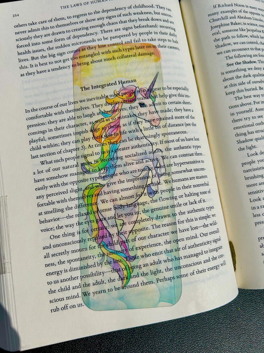 Rainbow Unicorn Bookmark, Fantasy Bookmark Collection, Magical Colorful Reading Accessories, Book Lover Birthday or Secret Santa Gift Idea