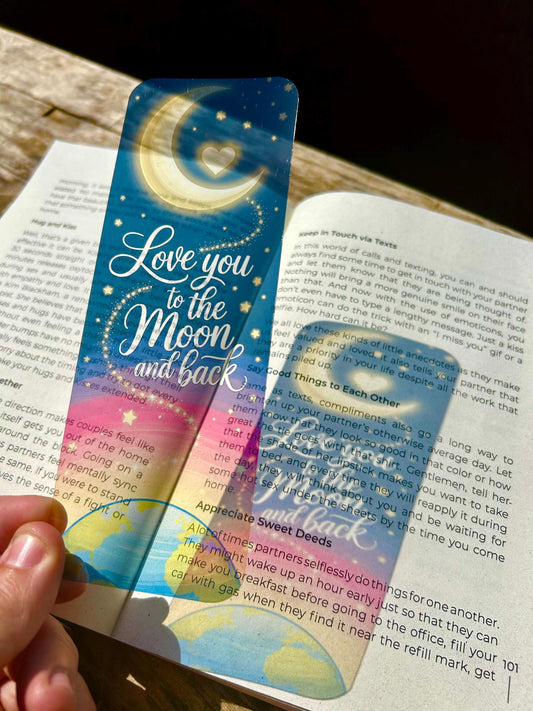 Love You To The Moon And Back Bookmark – Sweet Romantic Gift, Inspirational Love Quote, Perfect for Book Lovers & Couples