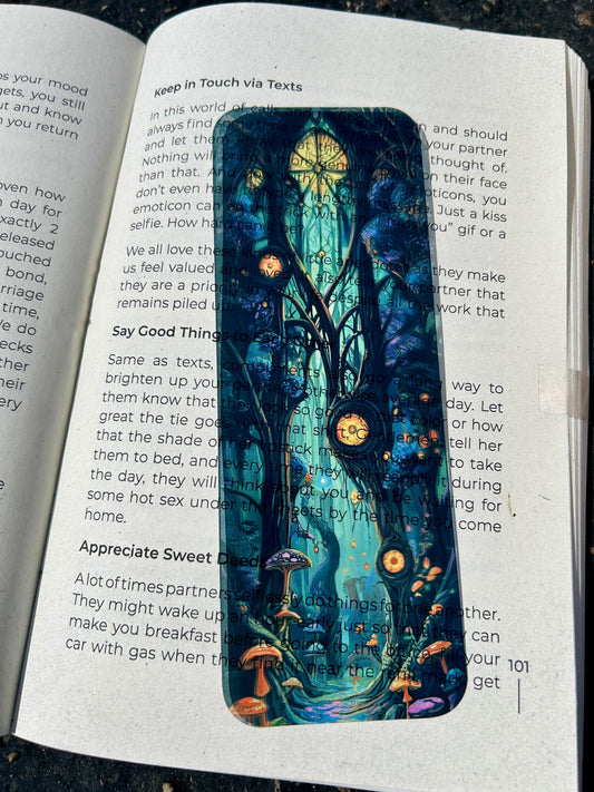 Dark Enchanted Forest Bookmark – Mysterious Gothic Fantasy, Spooky Woodland Vibes