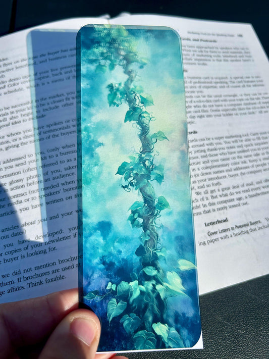 Fantasy Beanstalk Bookmark | Jack and the Beanstalk Fairy Tale Bookmark | Magical Green Vine Book Marker | Whimsical Book Gift