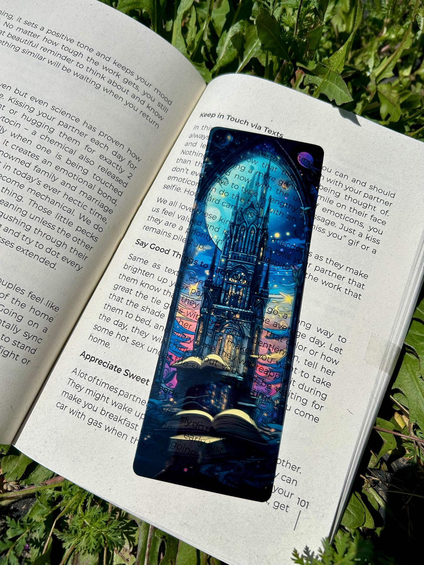 Cathedral Celestial Castle Bookmark - Fantasy Page Marker, Mystical Sky Castle Gift, Unique Book Lover Accessory, Gothic Fairytale Art