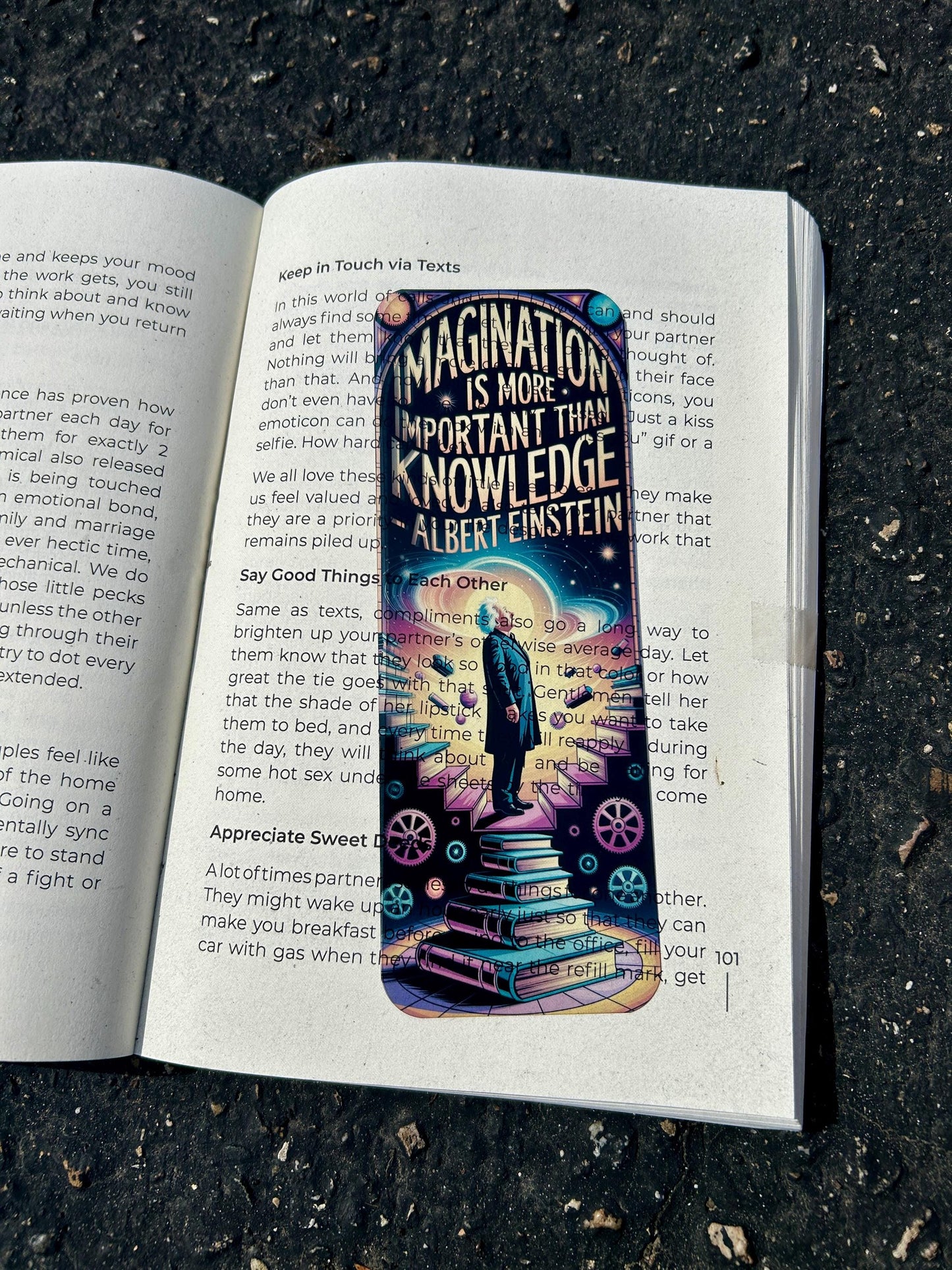 Imagination Is More Important Than Knowledge Bookmark – Albert Einstein Quote, Inspiring Gift for Book Lovers & Dreamers