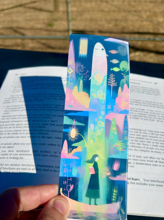 Magical Girl Bookmark – Fantasy Illustration Page Marker | Whimsical Bookish Gift | Enchanted Anime-Inspired Art for Readers