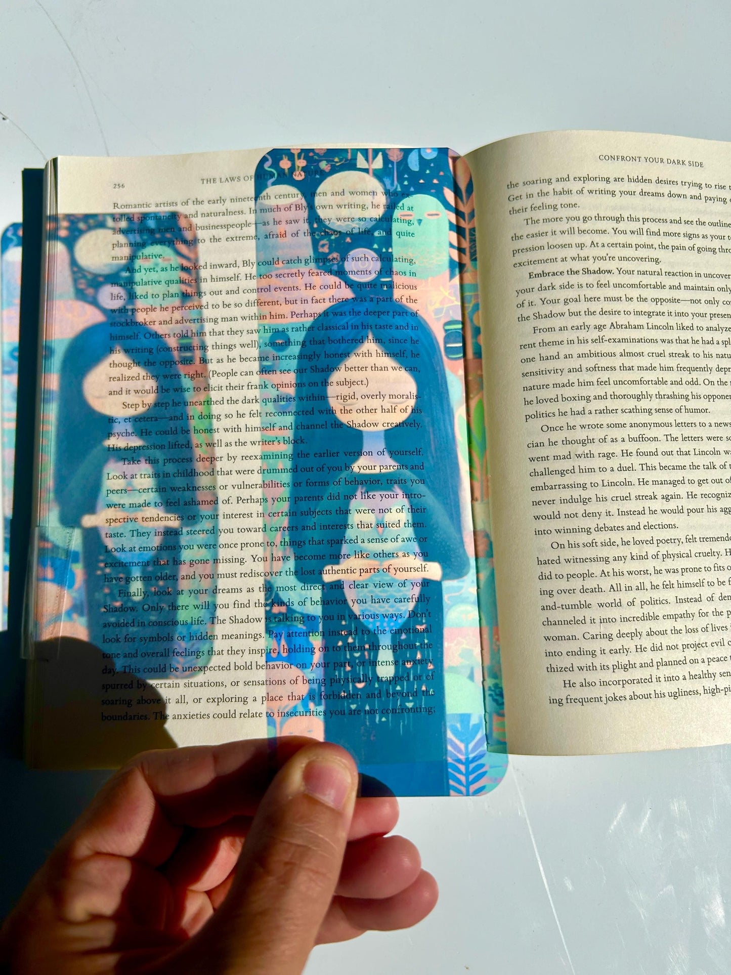 Dreamy Girl with Owl, Cosmic Fantasy Art, Starry Bookmark for Owl Lovers & Readers