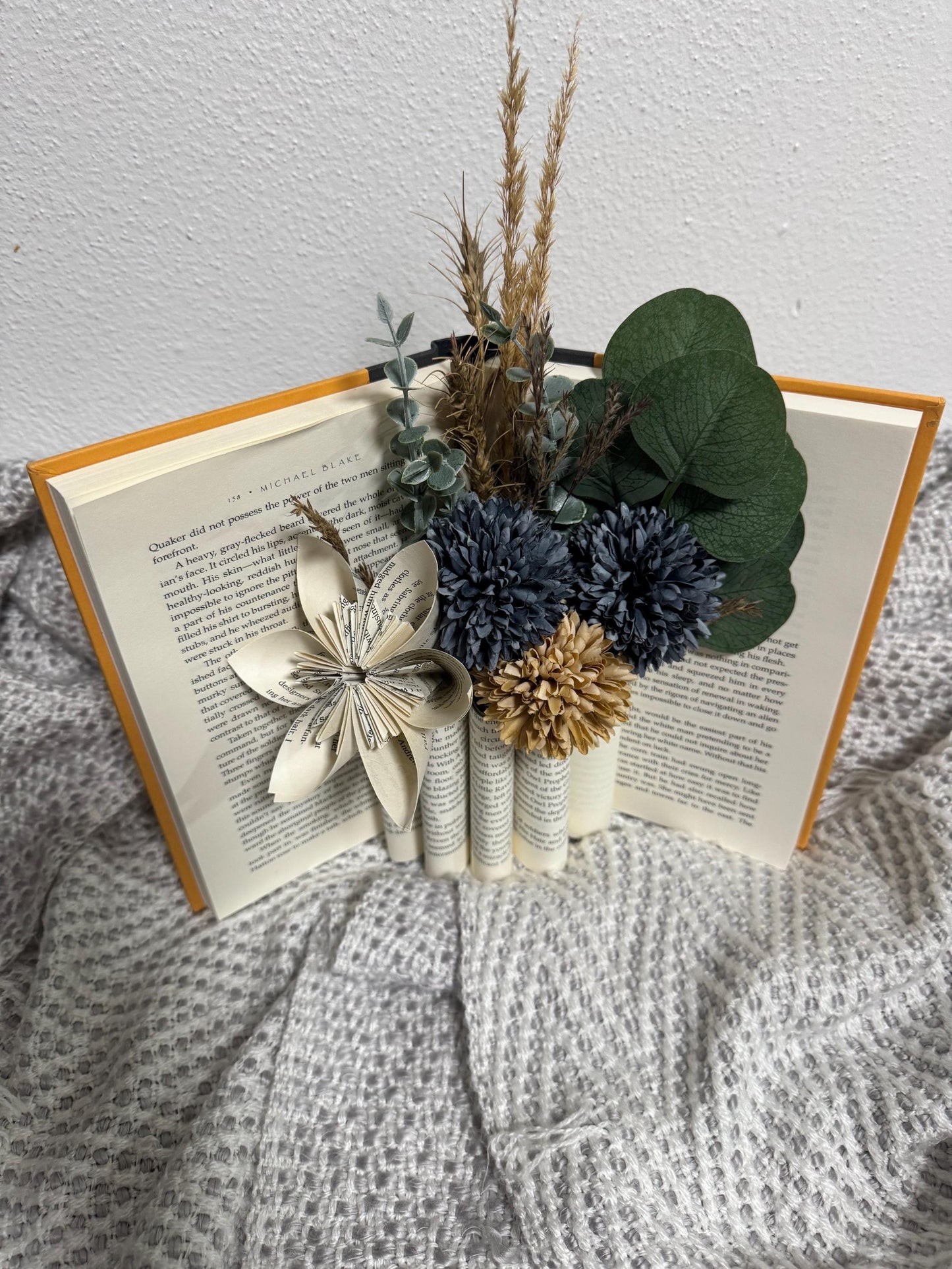 Book Page Flower Bouquet: Handmade Upcycled Paper Roses