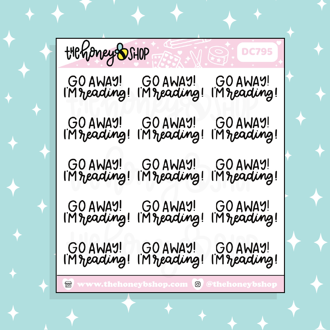 Go Away! I'm Reading Doodle Sticker