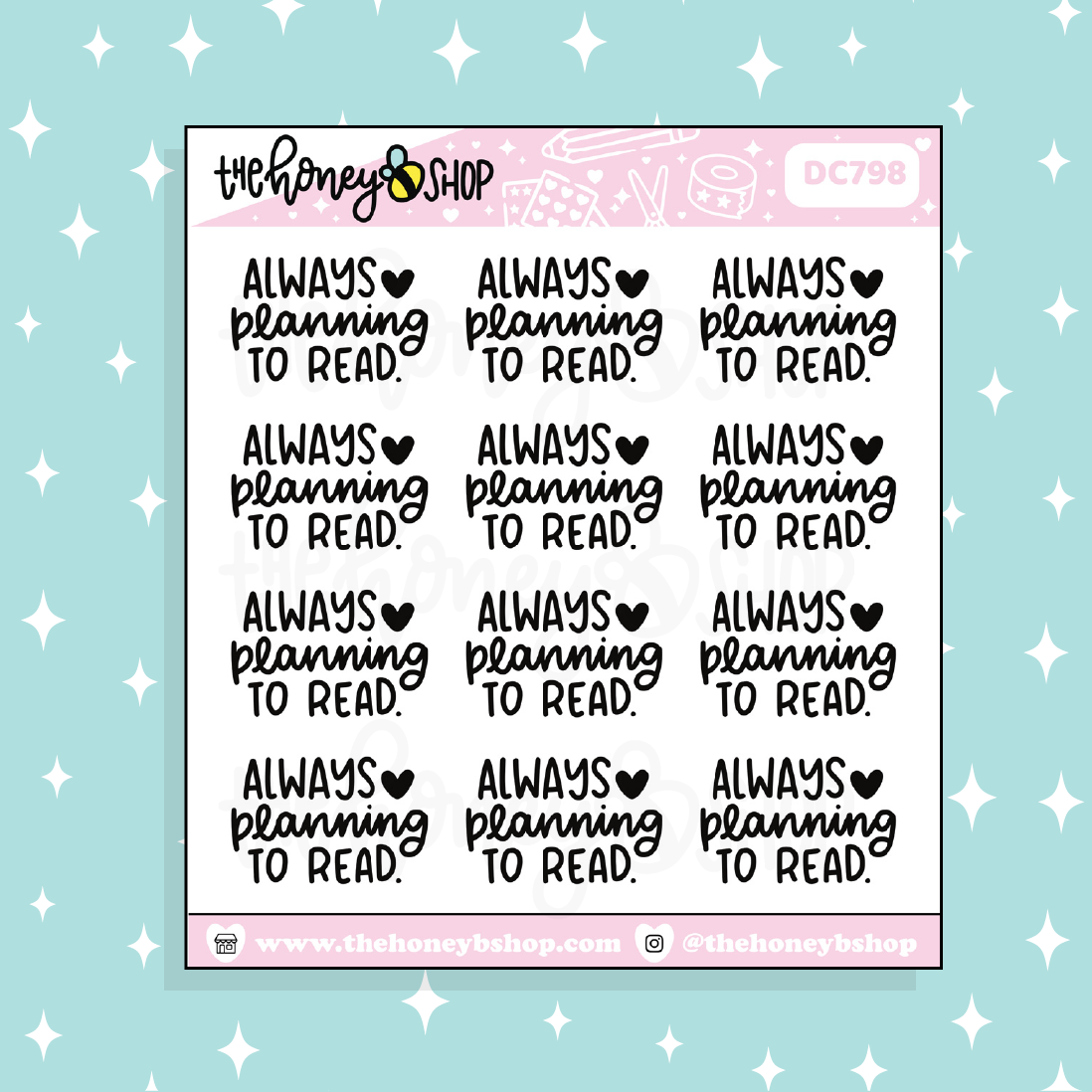 Always Planning to Read Doodle Sticker