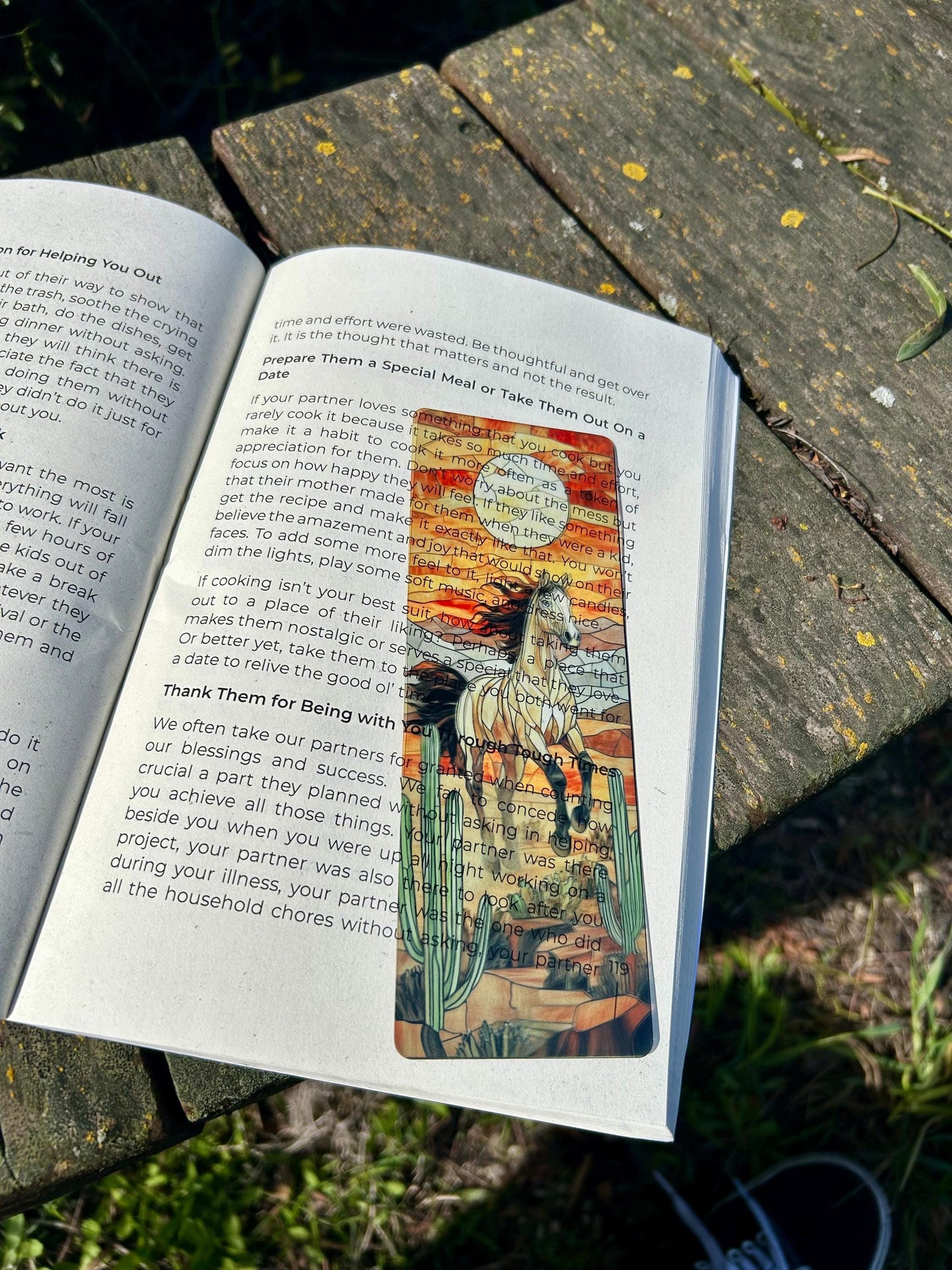 Desert Horse Bookmark - Wild Horse and Desert Landscape Design, Perfect for Horse Lovers, Unique Gift for Readers