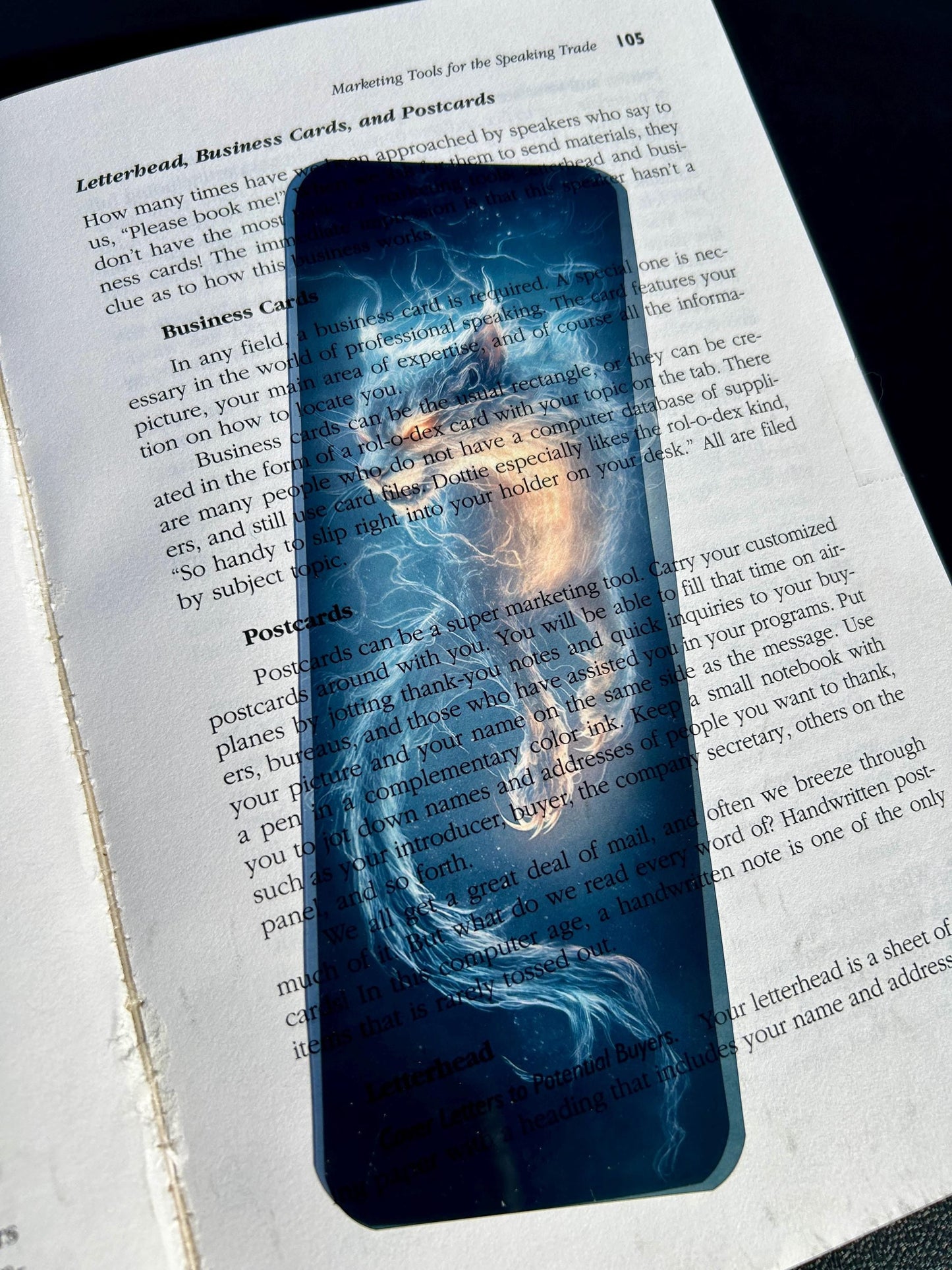 Manticore Bookmark – Glowing Dark Fantasy Creature with Fiery Eyes | Mythical Beast Bookmark for Fantasy Lovers