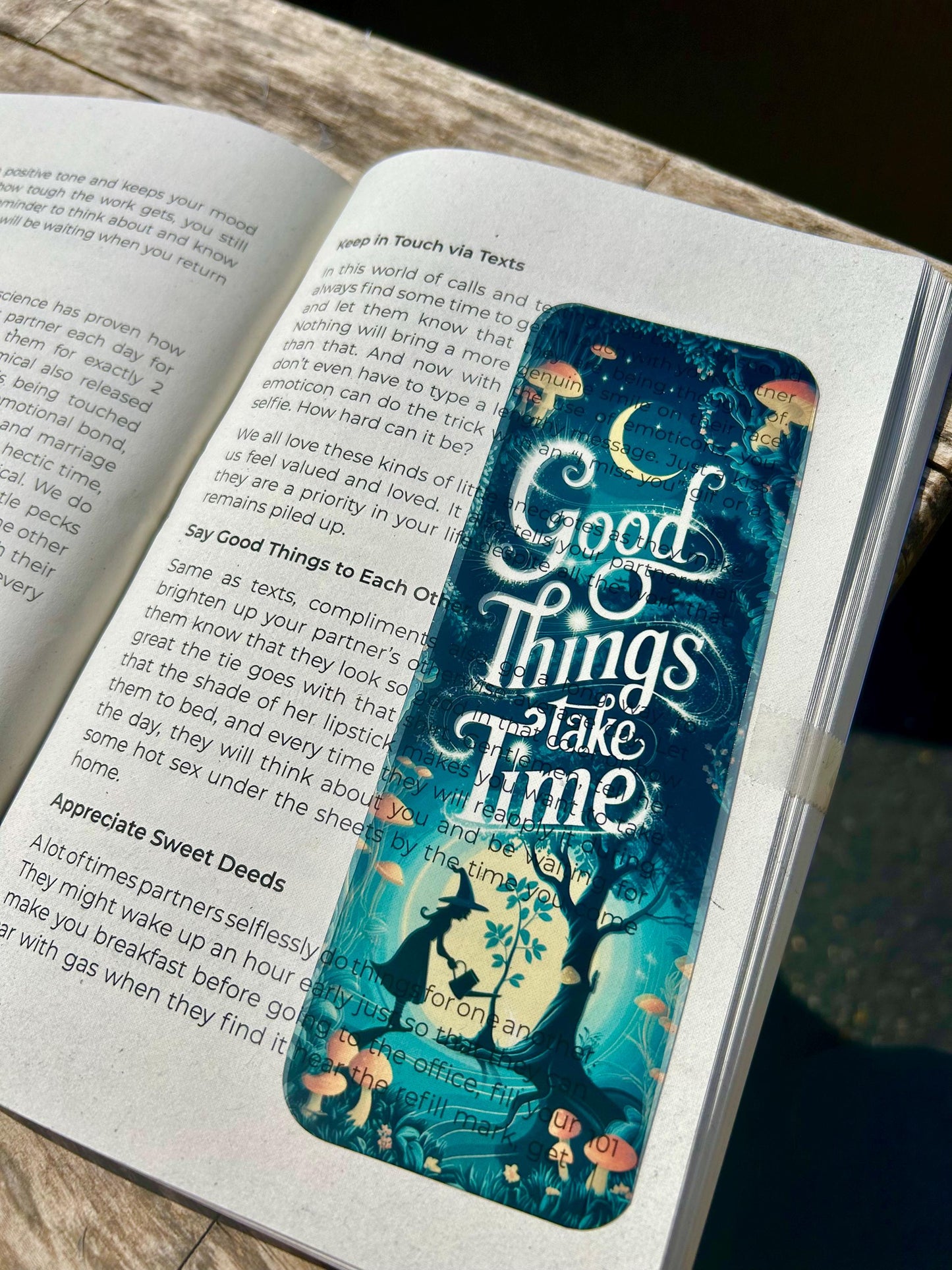 Good Things Take Time Bookmark – Mystical Witchy Vibes, Celestial Magic, Patience & Manifestation Gift