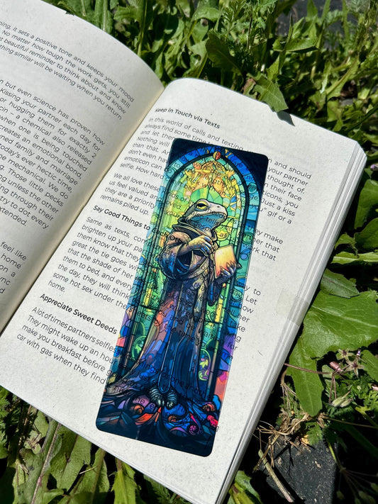 Noble Frog of Wisdom Bookmark – Keeper of Ancient Secrets, Guardian of Knowledge, and Whimsical Guide on Your Reading Quest
