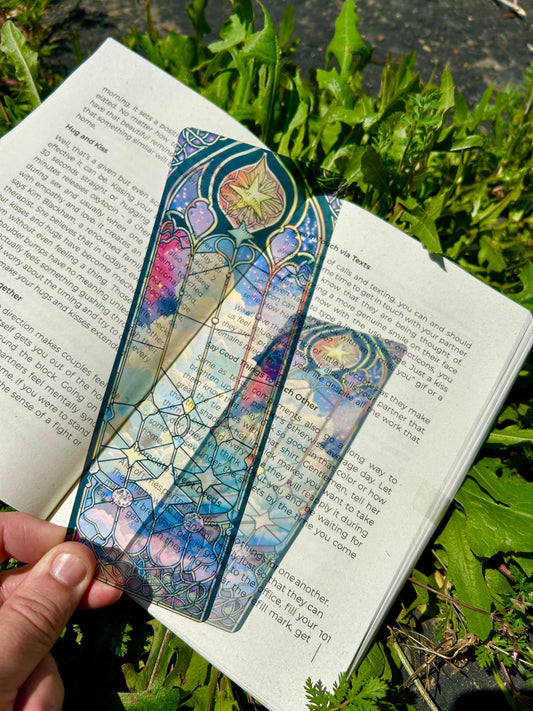 Stained Glass Soft Pastel Cloud Bookmark - Enchanted Sky Design, Dreamy Celestial Gift, Ethereal Aesthetic, Unique Book Lover Treasure