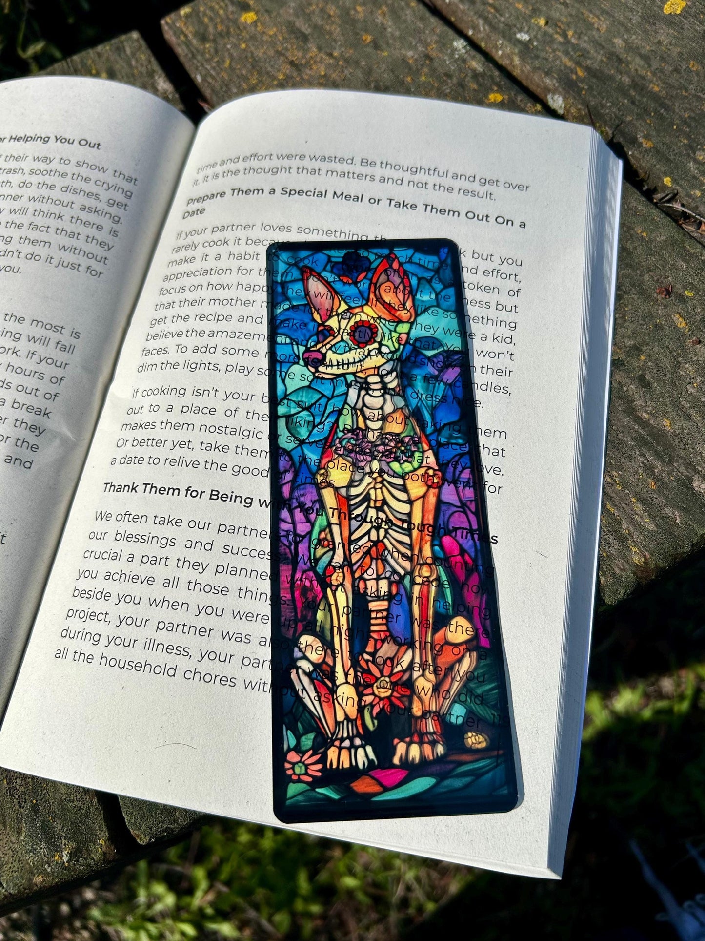 Day of the Dead Dog Bookmark - Colorful Sugar Skull Dog, Perfect for Dog Lovers and Book Lovers, Unique Gift
