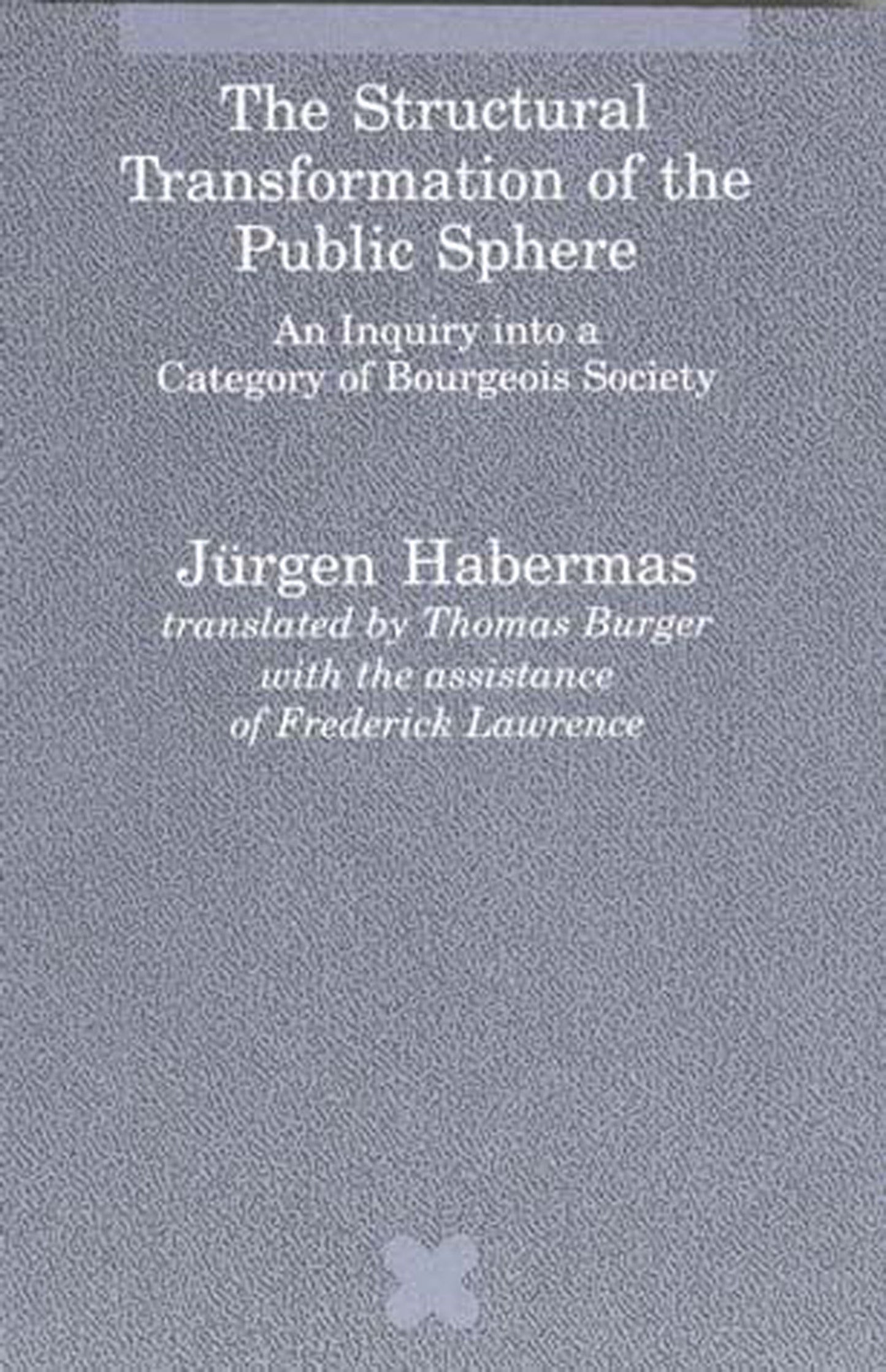 The Structural Transformation of the Public Sphere - An Inquiry into a Category of Bourgeois Society (Studies in Contemporary German Social Thought)