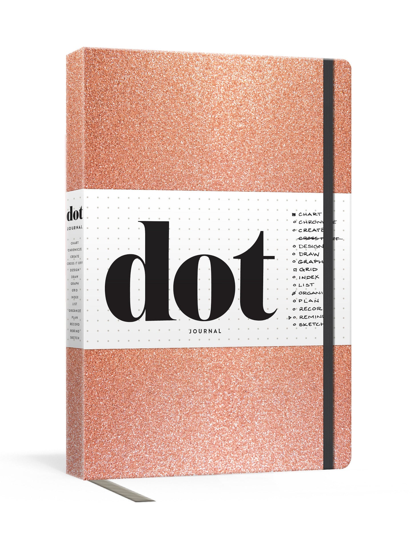 Dot Journal (Rose Gold) - A dotted, blank journal for list-making, journaling, goal-setting: 256 pages with elastic closure and ribbon marker