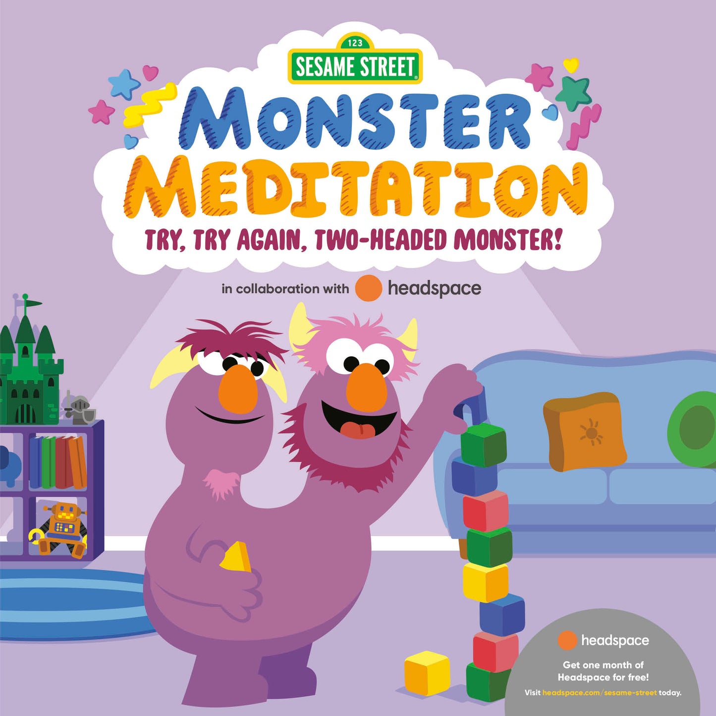 Try, Try Again, Two-Headed Monster!: Sesame Street Monster Meditation in collaboration with Headspace (Monster Meditation)