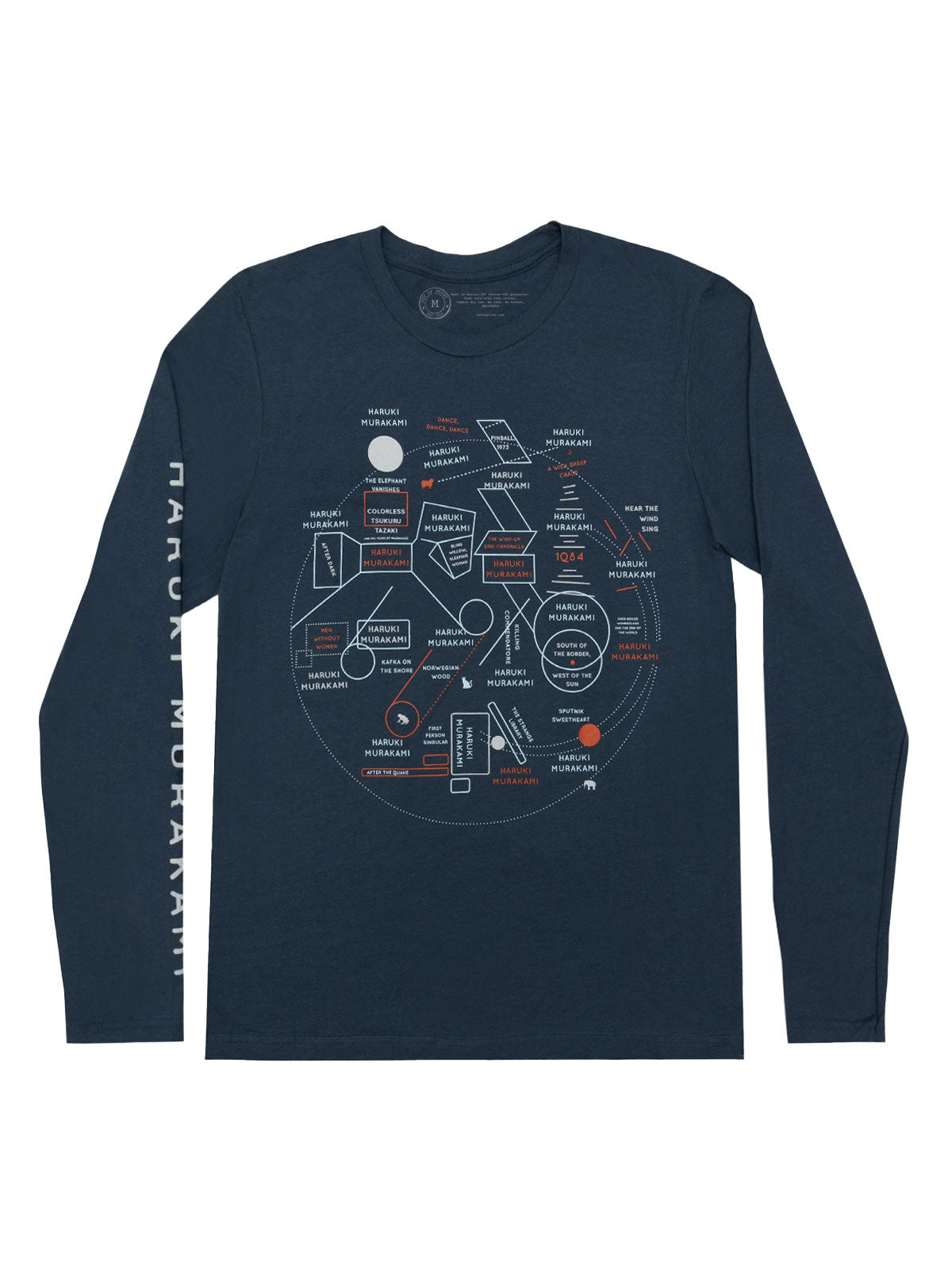 Haruki Murakami Novel Map Unisex Long Sleeve Medium
