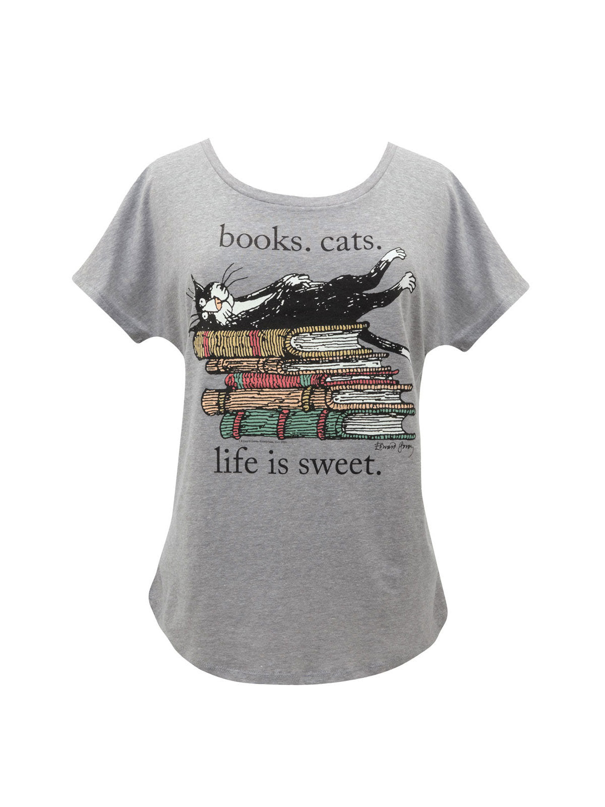 Books. Cats. Life is Sweet. Women's Relaxed Fit T-Shirt Small