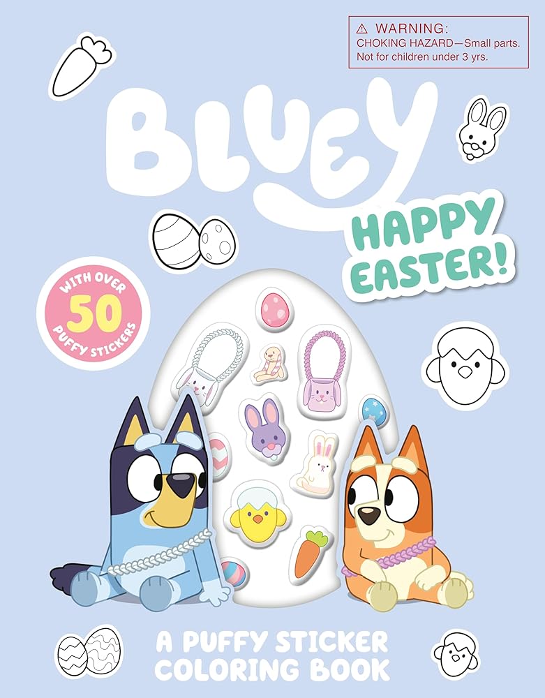 Bluey: Happy Easter! A Puffy Sticker Coloring Book: With Over 50 Puffy Stickers by Penguin Young Readers Licenses