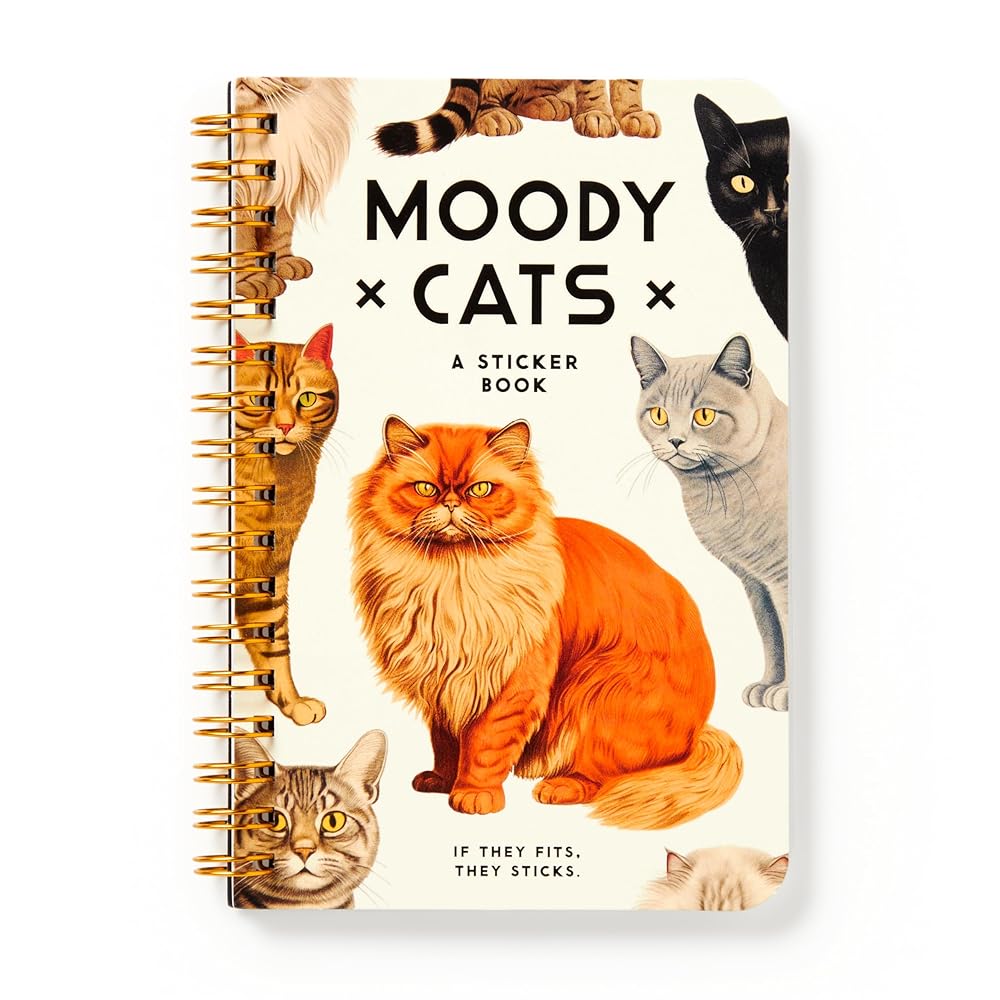 Moody Cats Sticker Book by Brass Brass Monkey, Galison