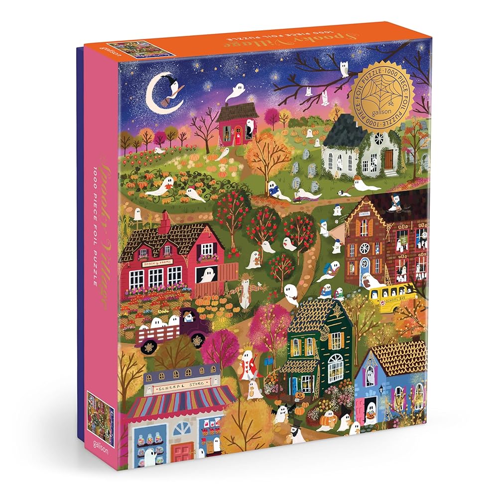 Joy Laforme Spooky Village 1000 Piece Foil Puzzle by Galison