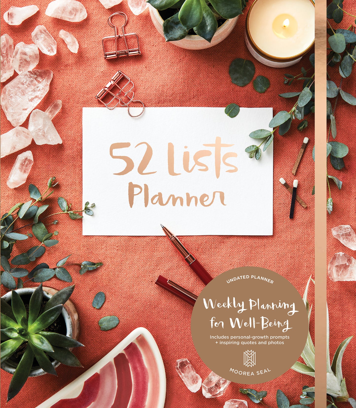 52 Lists Planner Undated 12-month Monthly/Weekly Spiralbound Planner with Pocket (Coral Crystal) - Includes Prompts for Well-Being, Reflection, Personal Growth, and Daily Gratitude (52 Lists)