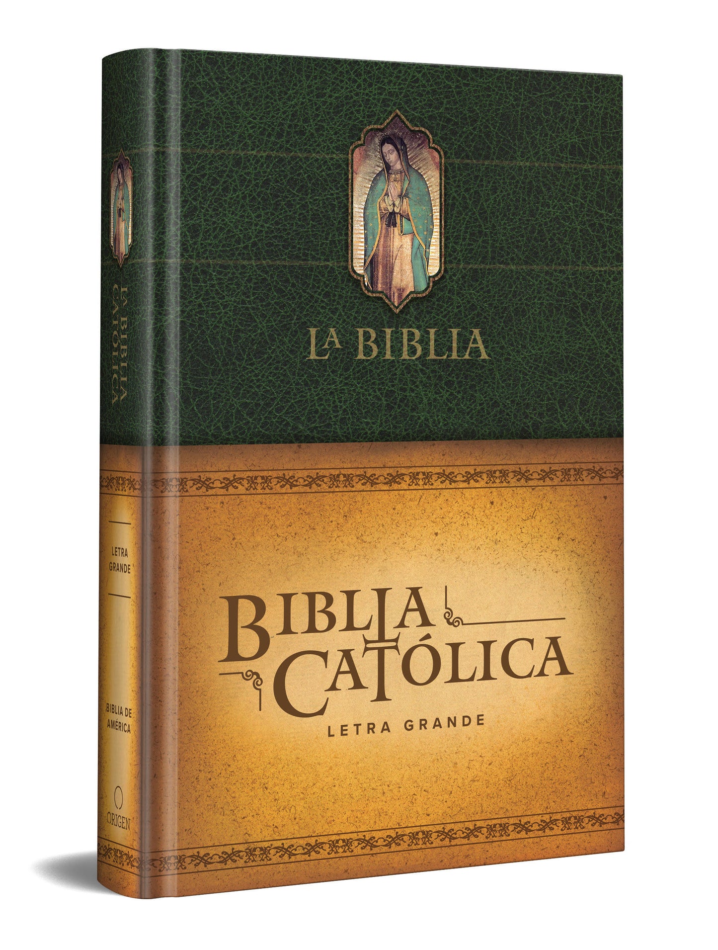 La Biblia Cat�lica: Tama�o grande, Edici�n letra grande. Tapa dura, verde, con Virgen