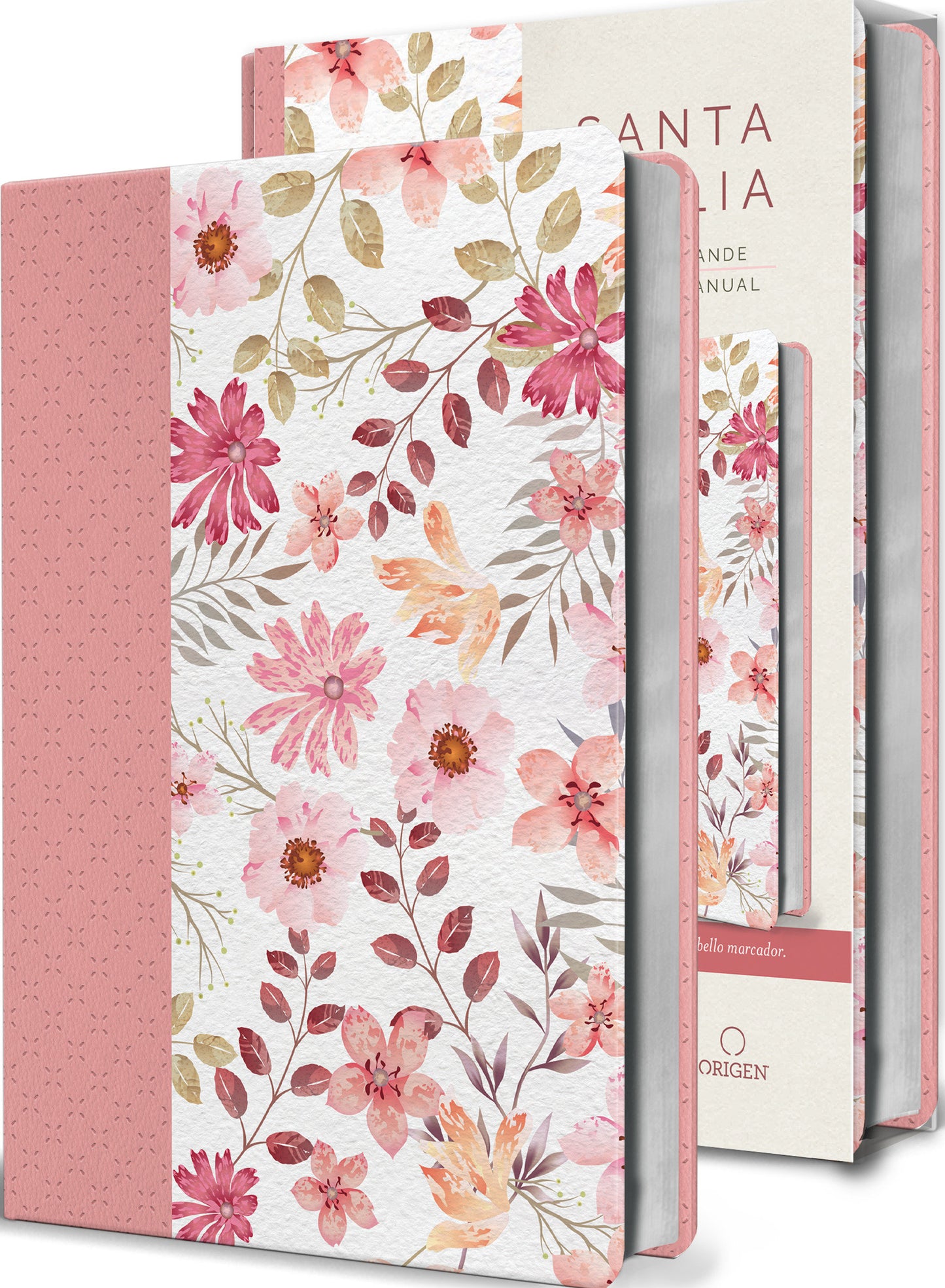 Biblia Reina Valera 1960 letra grande. Piel rosada con flores, tama�o manual / Spanish Bible RVR 1960 Large Print. Imitation Pink Leather With Flowers