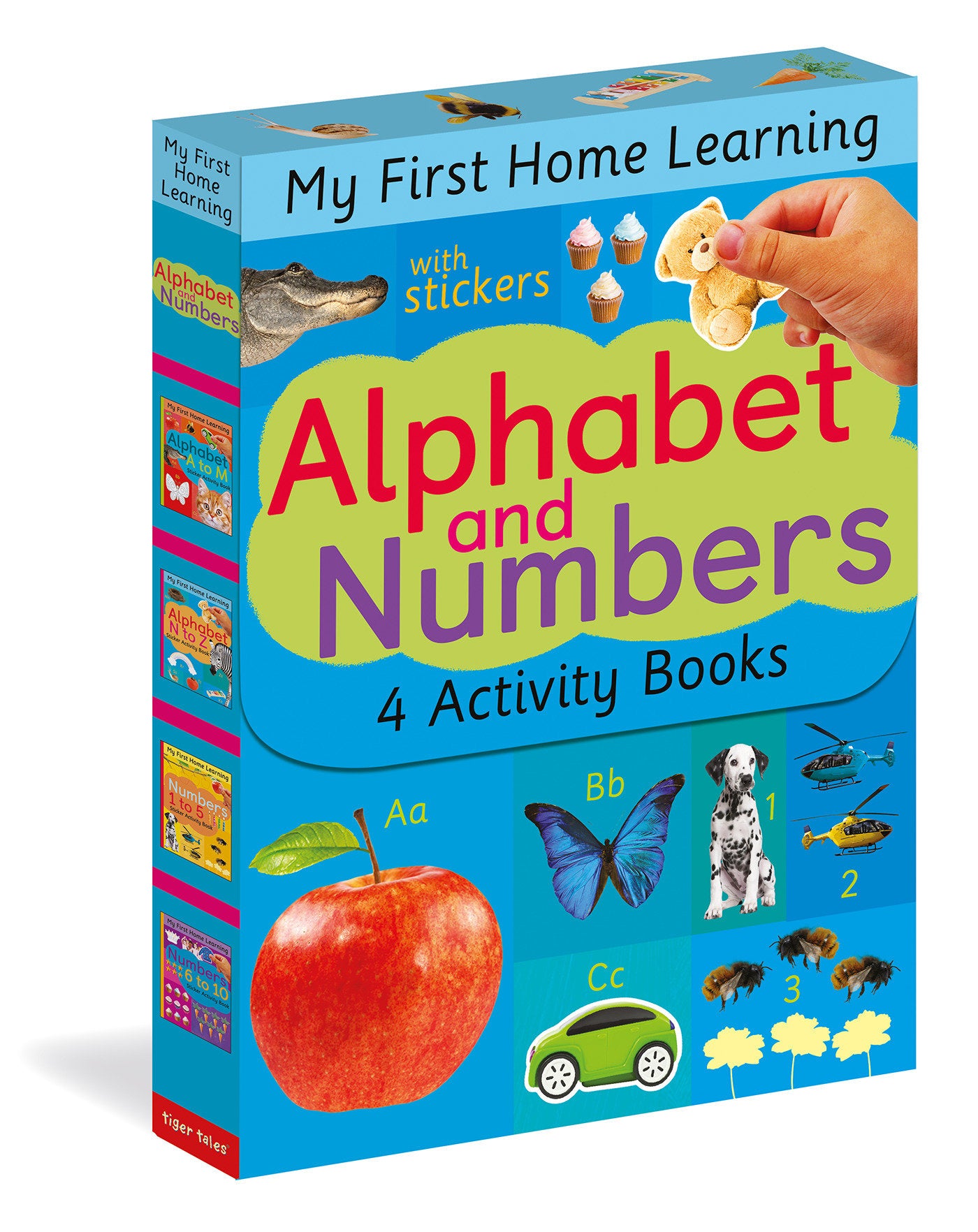 Alphabet and Numbers: 4 Activity Book Boxed Set with Stickers - Alphabet A to M; Alphabet N to Z; Numbers 1 to 5; Numbers 6 to 10 (My First Home Learning)
