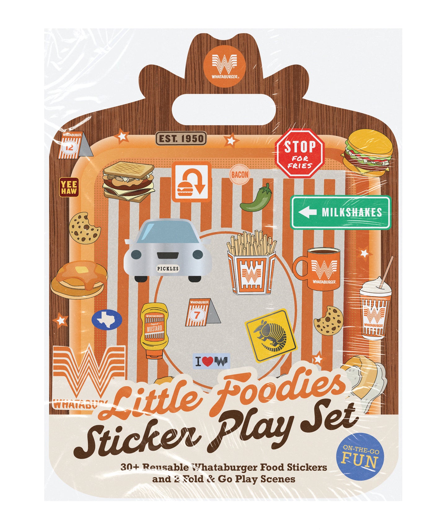 Little Foodies Reusable Sticker Play Set - 30+ Reusable Whataburger Food Stickers and 2 Fold-Out Play & Go Scenes (Whataburger Activity Series) (Book:7)
