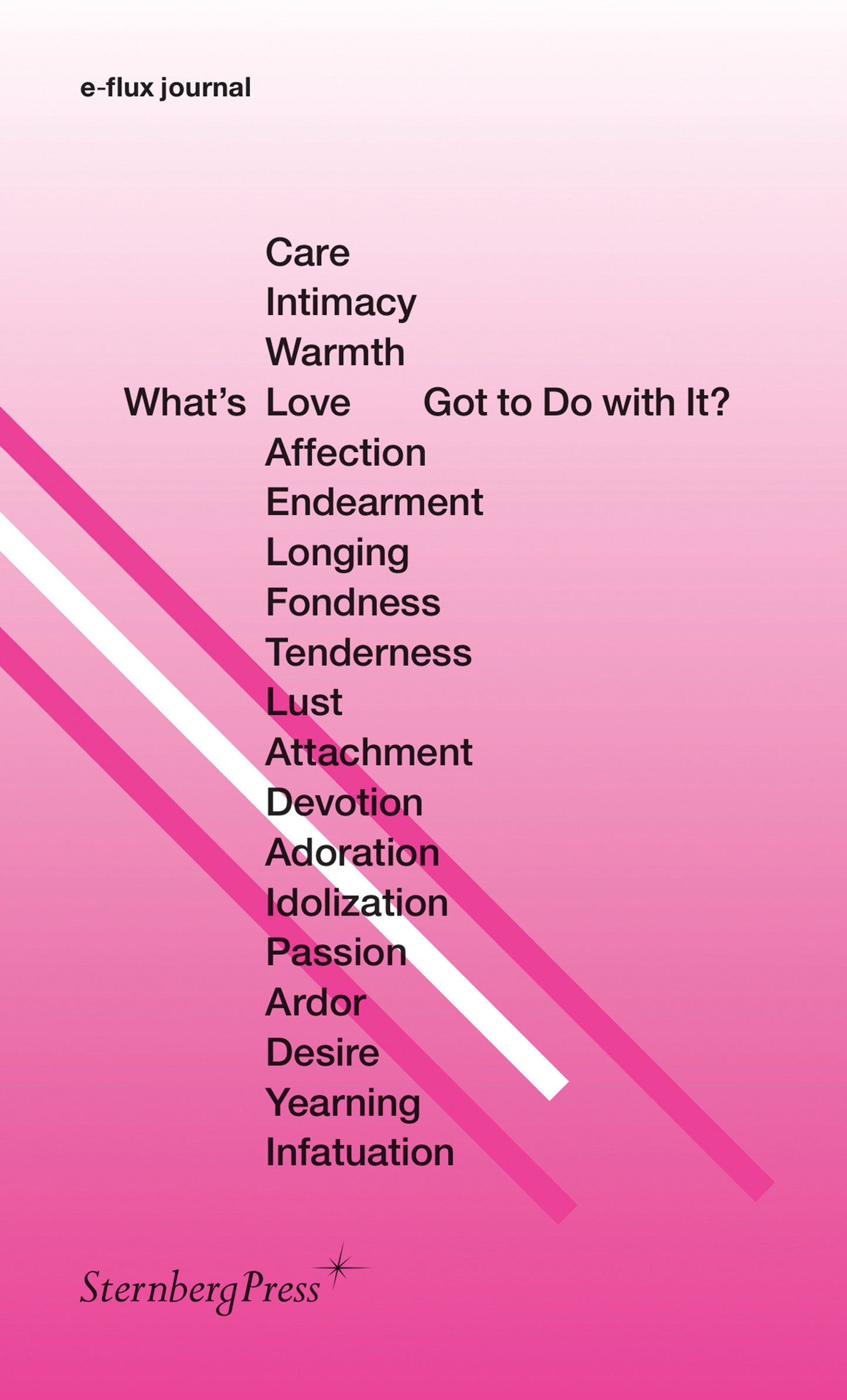 What's Love (or Care, Intimacy, Warmth, Affection) Got to Do with It? (Sternberg Press / e-flux journal)