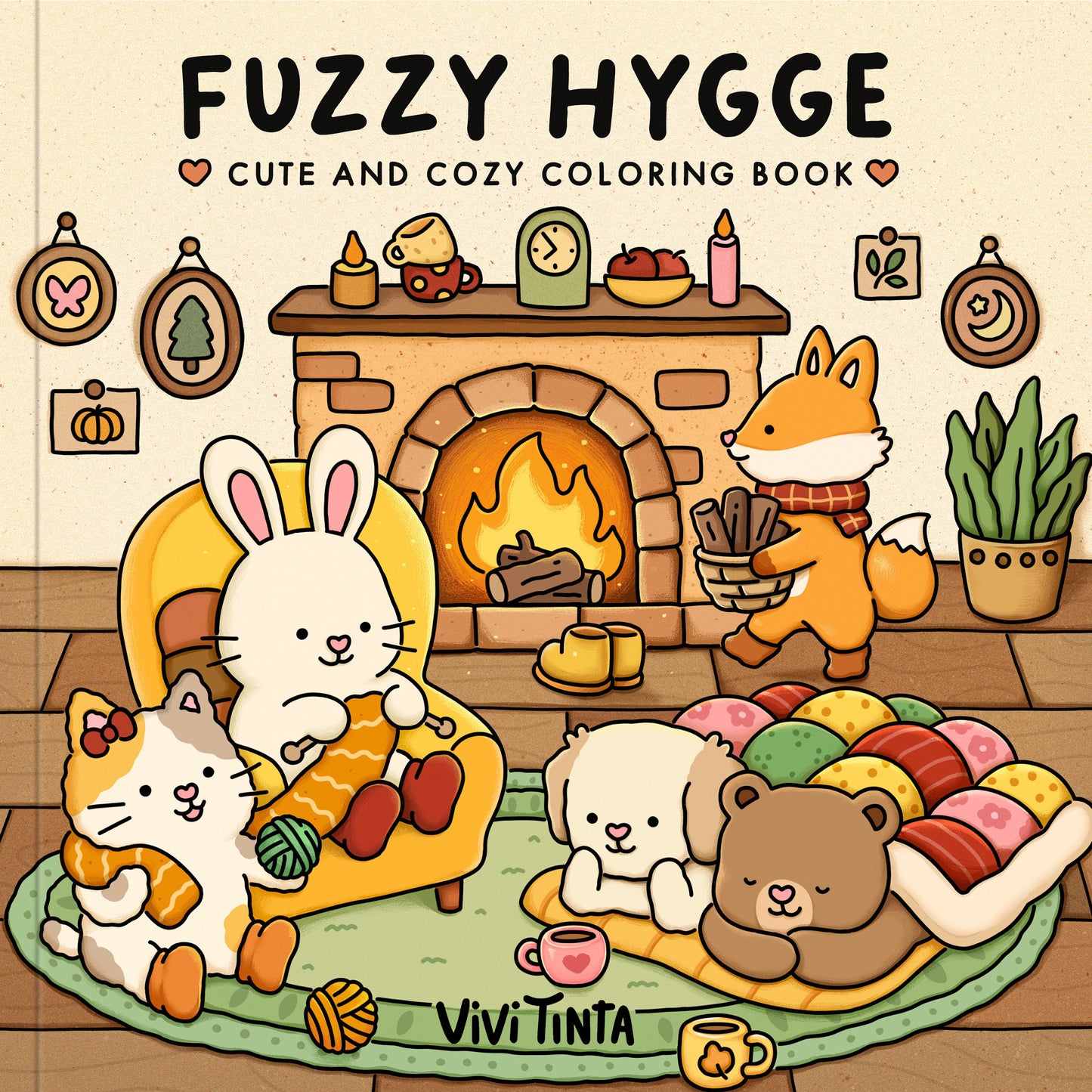 Fuzzy Hygge Coloring Book - Cute and Cozy Coloring Book
