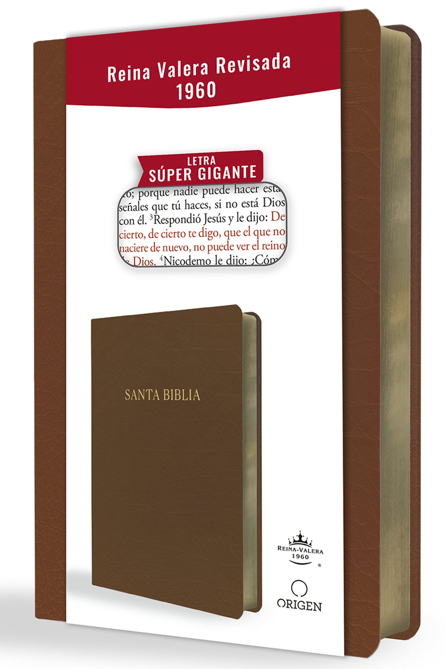 Biblia Reina Valera Revisada 1960 letra s�per gigante, s�mil piel marr�n / Spanish Bible RVR 1960 Super Giant Print, Brown Leathersoft