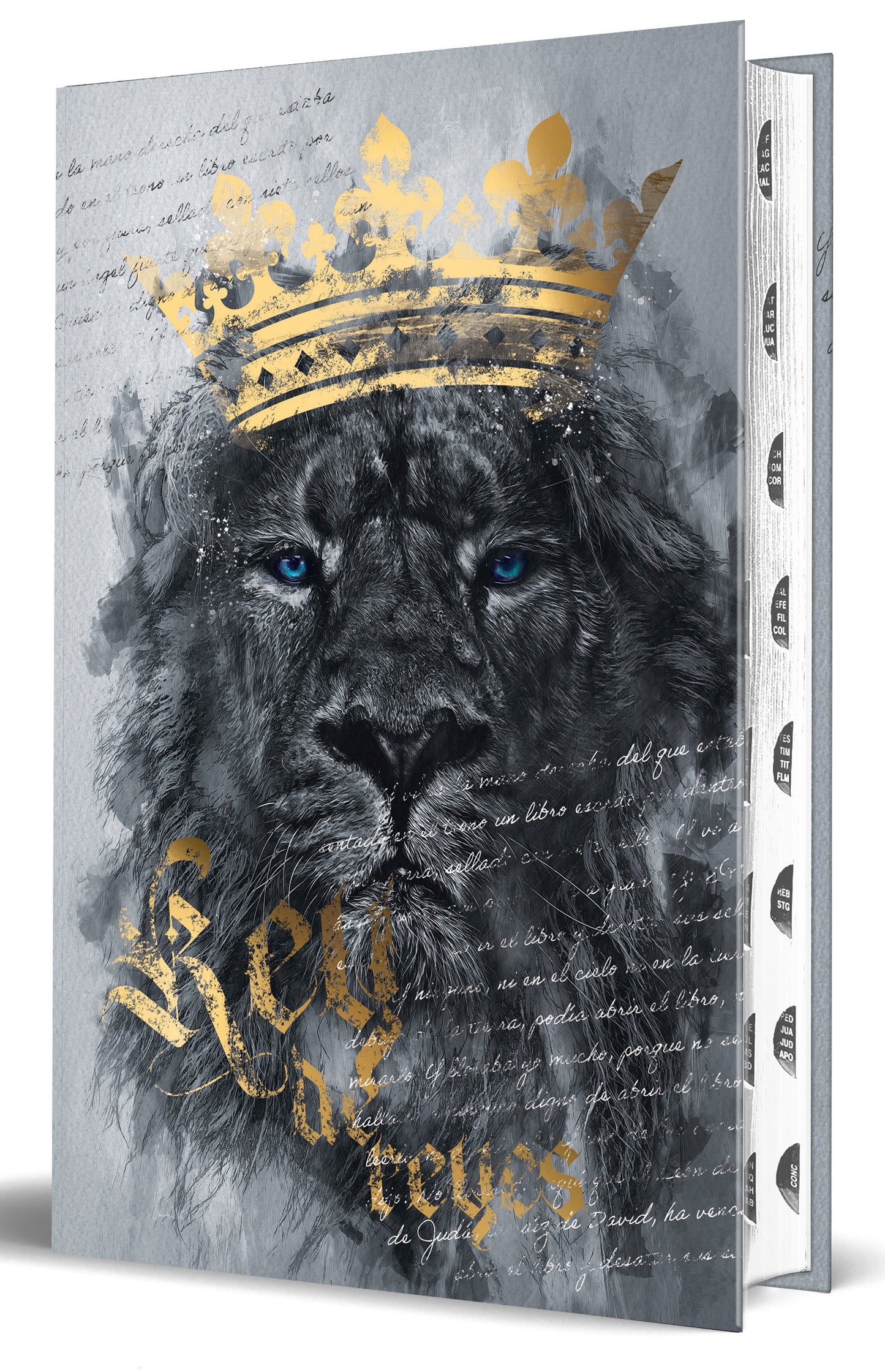 Biblia RVR 1960 letra grande tamaño manual, tapa dura León Rey de Reyes con índice / Spanish Bible RVR 1960 Handy Size Large Print Hardcover Lion King of