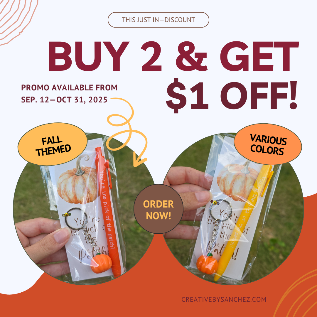 Fall Thanksgiving Pen Keychain Gift Set