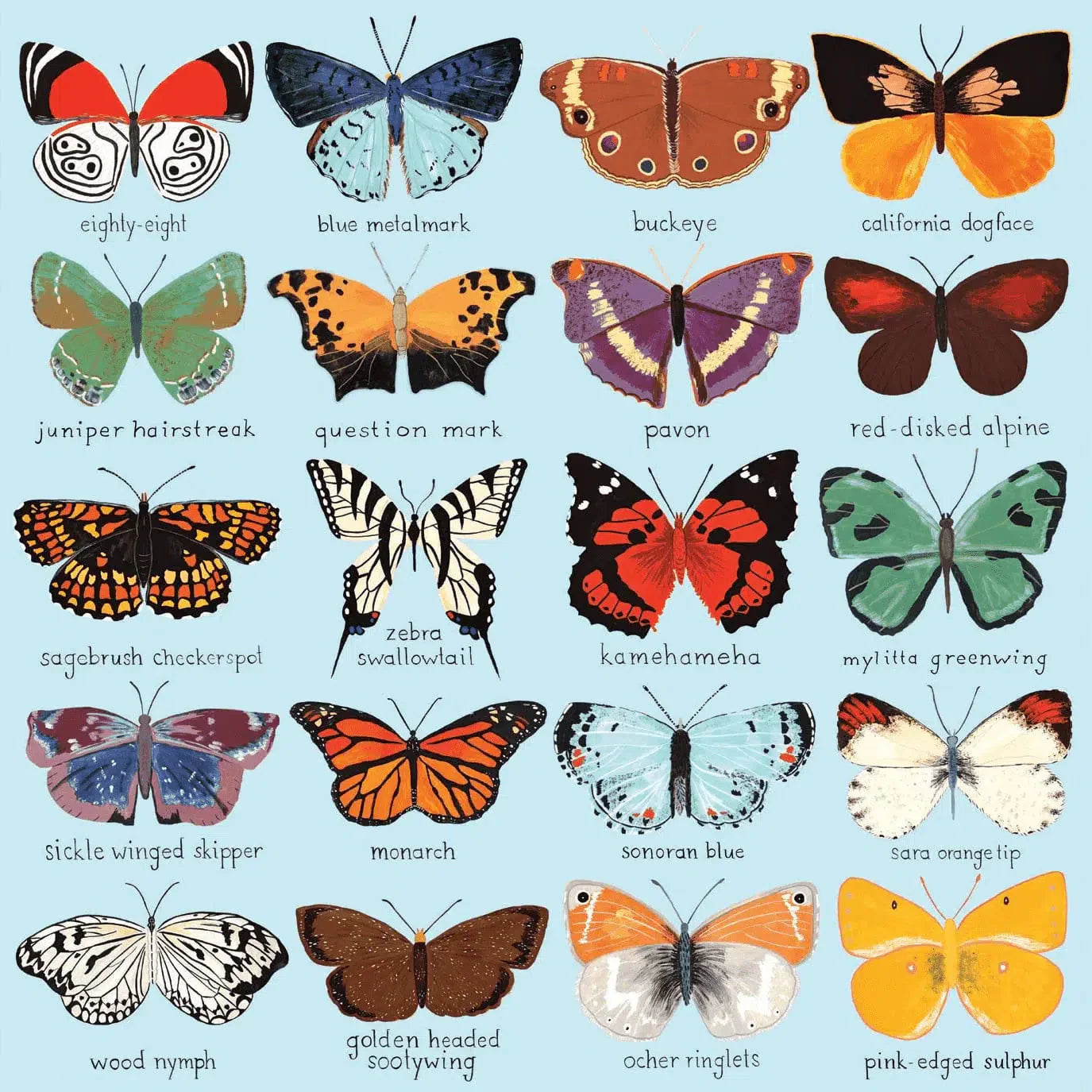 Butterflies of North America 500 Piece Jigsaw Puzzle Mudpuppy
