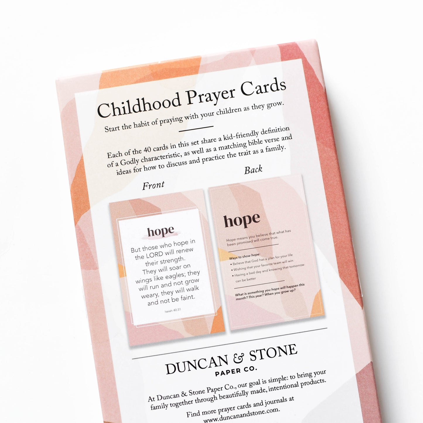Tarjetas de oración de la infancia
