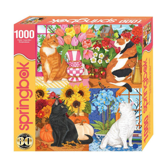 Four Seasons of Cats 1000 Piece Jigsaw Puzzle Springbok